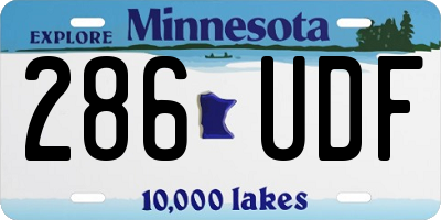 MN license plate 286UDF
