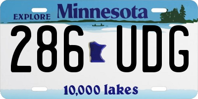 MN license plate 286UDG