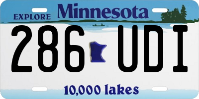 MN license plate 286UDI