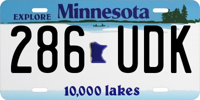 MN license plate 286UDK