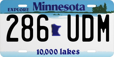 MN license plate 286UDM