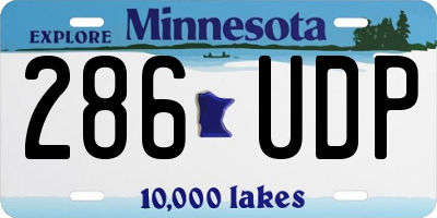 MN license plate 286UDP