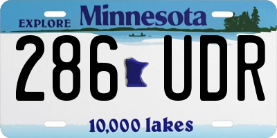 MN license plate 286UDR