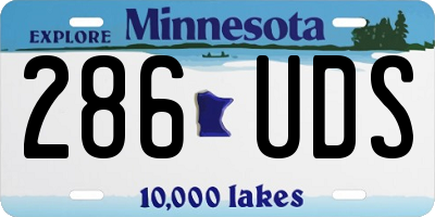 MN license plate 286UDS