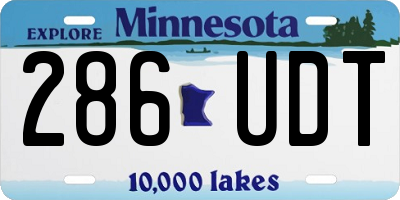 MN license plate 286UDT