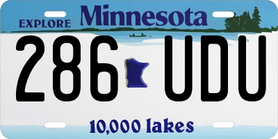 MN license plate 286UDU