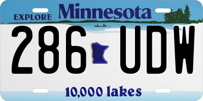 MN license plate 286UDW