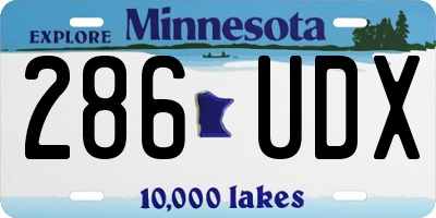 MN license plate 286UDX