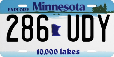 MN license plate 286UDY