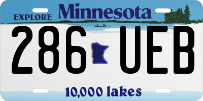 MN license plate 286UEB