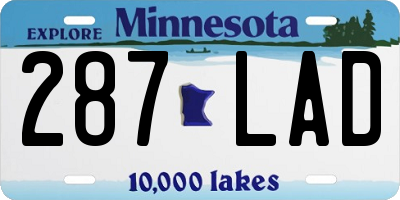 MN license plate 287LAD