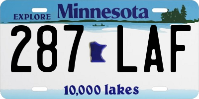 MN license plate 287LAF