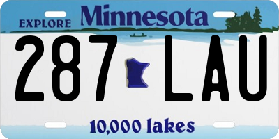 MN license plate 287LAU