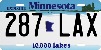 MN license plate 287LAX