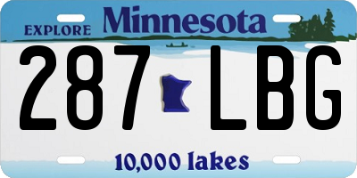 MN license plate 287LBG