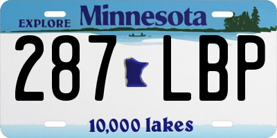 MN license plate 287LBP