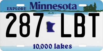 MN license plate 287LBT