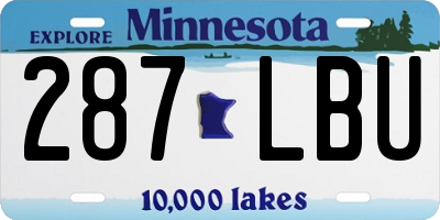 MN license plate 287LBU