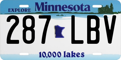 MN license plate 287LBV