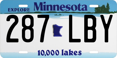 MN license plate 287LBY