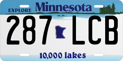 MN license plate 287LCB