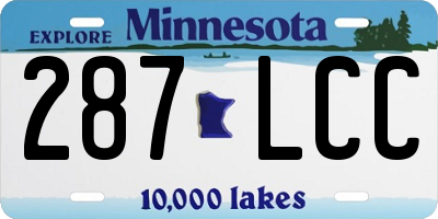 MN license plate 287LCC