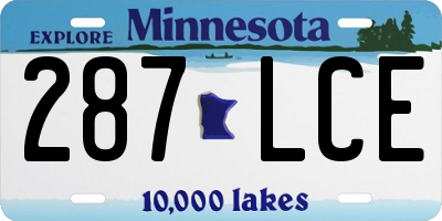 MN license plate 287LCE