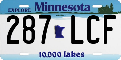 MN license plate 287LCF