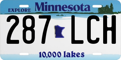 MN license plate 287LCH