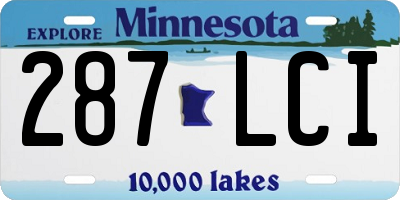 MN license plate 287LCI
