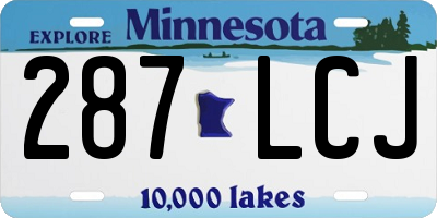 MN license plate 287LCJ