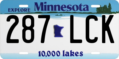 MN license plate 287LCK