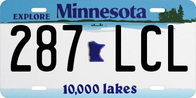 MN license plate 287LCL