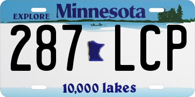 MN license plate 287LCP
