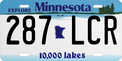 MN license plate 287LCR