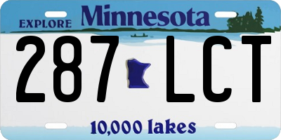 MN license plate 287LCT