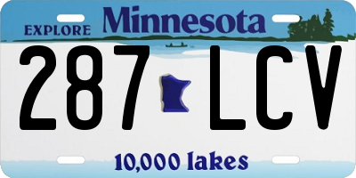 MN license plate 287LCV