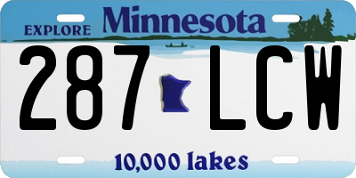 MN license plate 287LCW