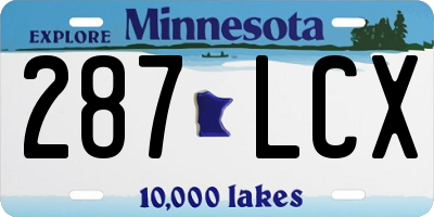 MN license plate 287LCX