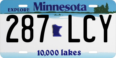 MN license plate 287LCY