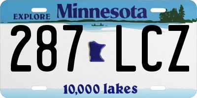 MN license plate 287LCZ