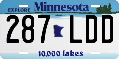 MN license plate 287LDD