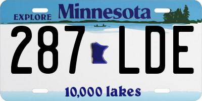 MN license plate 287LDE