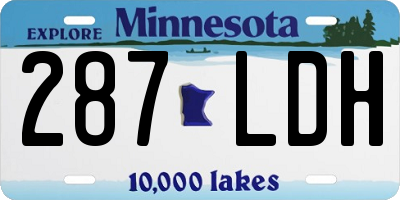 MN license plate 287LDH