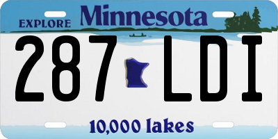 MN license plate 287LDI
