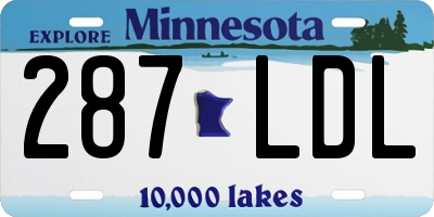 MN license plate 287LDL