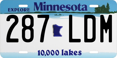 MN license plate 287LDM