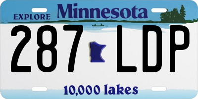 MN license plate 287LDP