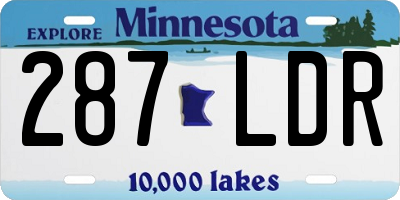 MN license plate 287LDR