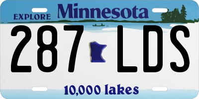 MN license plate 287LDS